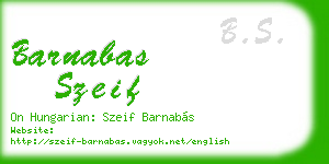 barnabas szeif business card